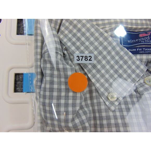 Vineyard Vines Shirt Mens 2XL Slim Fit‎ Tucker Green White Gingham Check - Picture 8 of 8